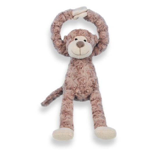 Knuffel - Slingeraapje  Bruin met t-shirt